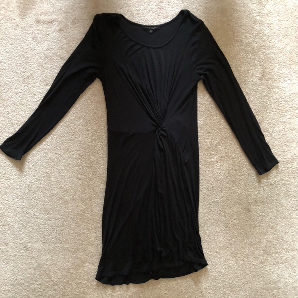 Green Envelope Dress with Gather at Waist Black Size Medium